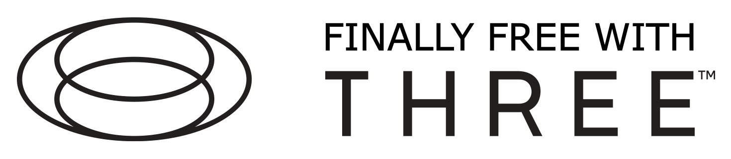 Finally Free With THREE Logo